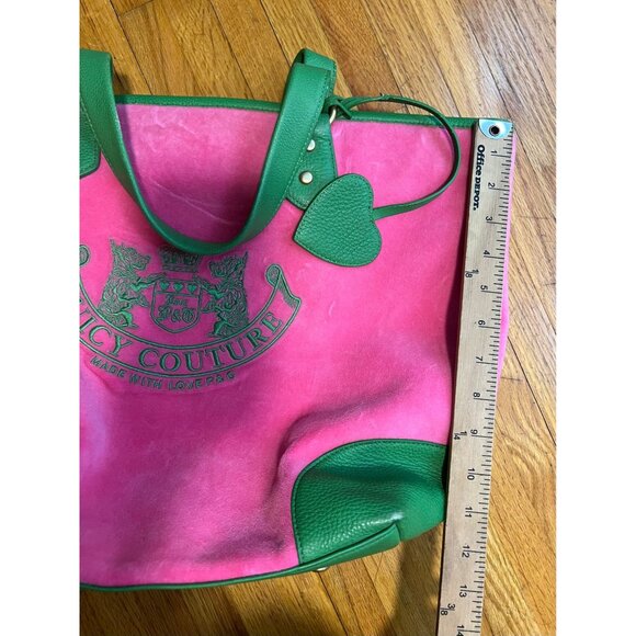 Vintage Y2K Rare Juicy Couture Pink and Green Tote Bag Purse - Picture 14 of 15